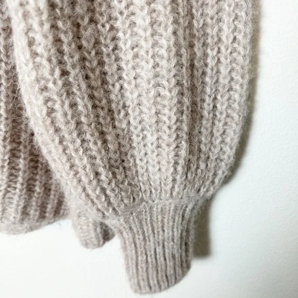 Sezane Basile Cardigan Sweater Beige Tan Oatmeal Alpaca Wool Blend Small - Picture 7 of 11